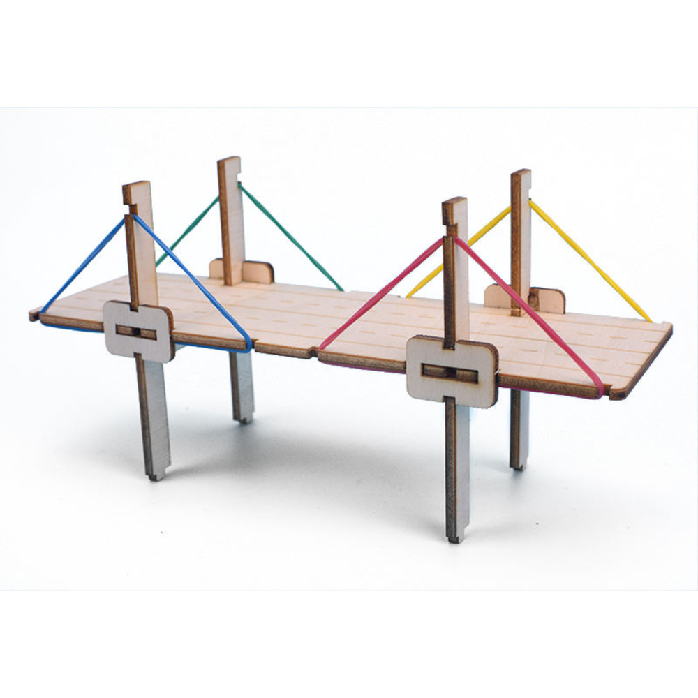 Pludo STEM Kit Cable Bridge Project – Concepts of String & Tension for Kids 3–5 | Mont-2 DIY Puzzle Toy