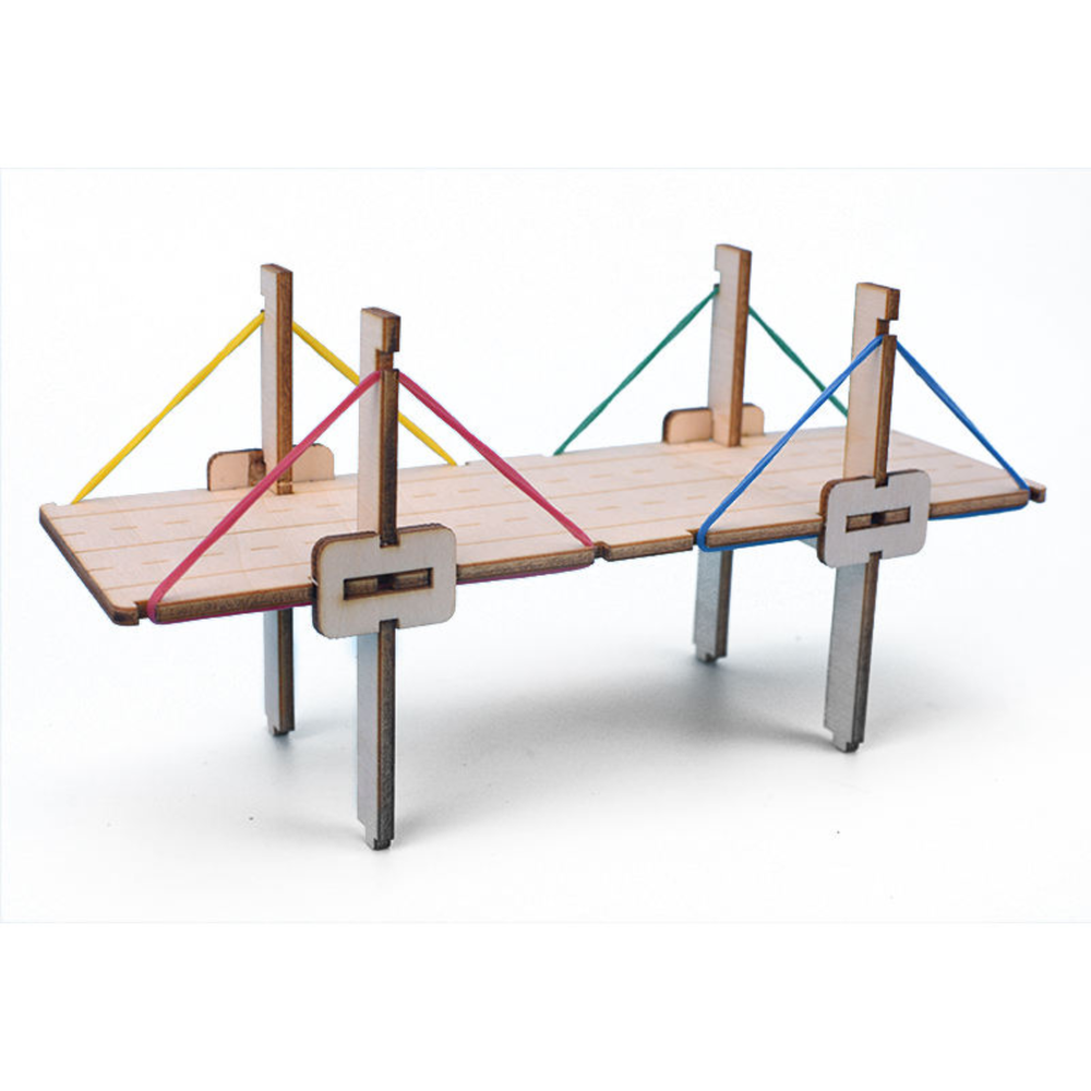 Pludo STEM Kit Cable Bridge Project – Concepts of String & Tension for Kids 3–5 | Mont-2 DIY Puzzle Toy