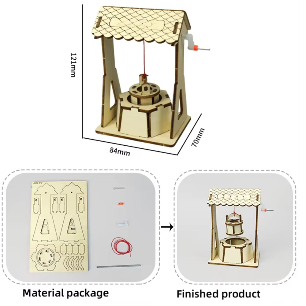 Pludo Traditional Well STEM Kit – DIY Smart Toy for Kids 8–11 | Grade 3–5 Wheel Transmission Project
